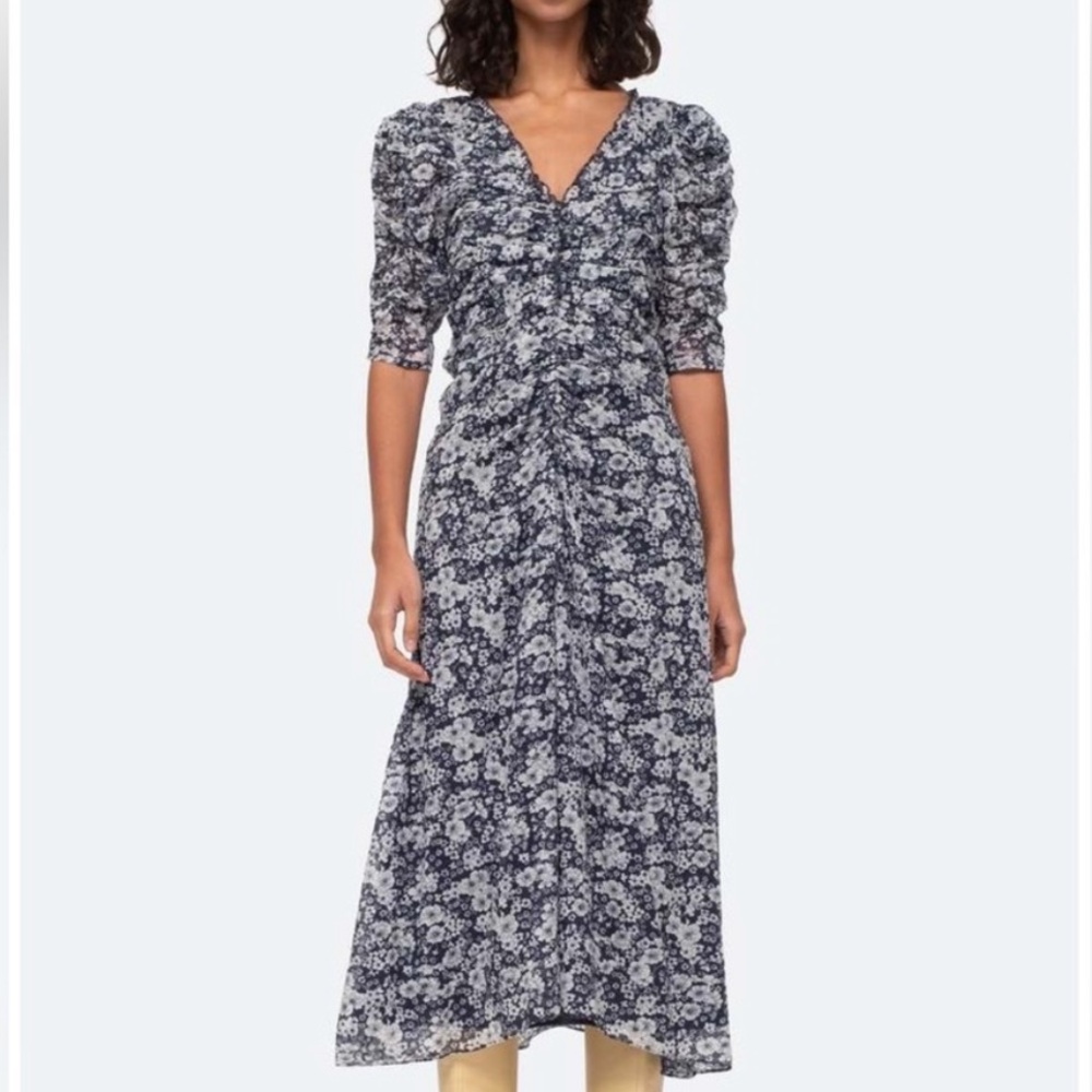Sea New York Navy Multi Floral Suzie Dress Size XXS